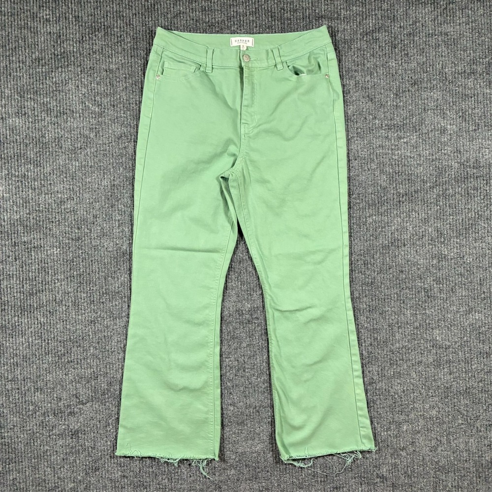Francesca's Harper Heritage Womens Bootcut Jeans Size‎ 28 Green Raw Hem Stretch